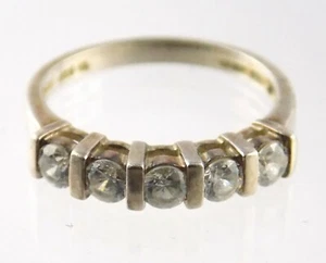 Ross Simons Sterling Silver Five Stone Cubic Zirconia Ring 925 Size 7.75 CZ - Picture 1 of 11