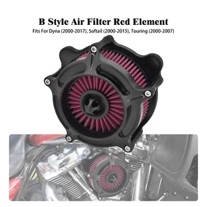Matte Black Air Cleaner Filter Red Intake For Harley Road Electra Glide 00-2007 - Picture 1 of 16