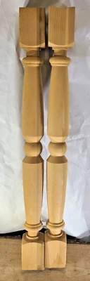¿Cedro vintage? Lote de 2 balaustres de husillo de madera torneada 28 x 2 1/2 pulgadas Foto 1 de 4