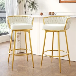 Modern Swivel Counter Height Bar Stools Barstool,Set of 2 - Picture 1 of 39
