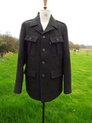 Retro Military Khaki HAWORTH Wool Mix Field Jacket MERC LONDON Med BNWT RRP £174 - Image 1 of 4