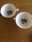 COLLECTABLE 2 X Vintage Double Handled Wedgwood Soup Bowls MOSS ROSE