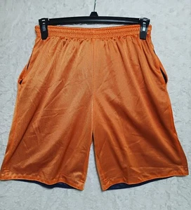 No tag-SHORTS Orange Reversible Navy blue with pockets/PE waist 12" with stretch - Picture 1 of 5