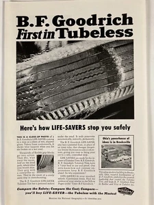Neumático B.F. Goodrich Life Savers 1955 primero en anuncio impreso sin cámara - Imagen 1 de 2