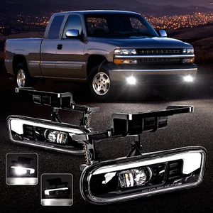 Parachoques delantero LED luces antiniebla DRL lámpara DRL para Chevy Silverado Suburban 1500 2500 2 piezas - Imagen 1 de 11