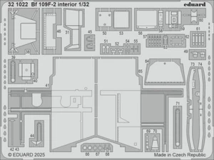 EDUARD 1/32 Aircraft- Bf109F2 Interior for HSG & Hobby 2000 Painted EDU321022 - Picture 1 of 4