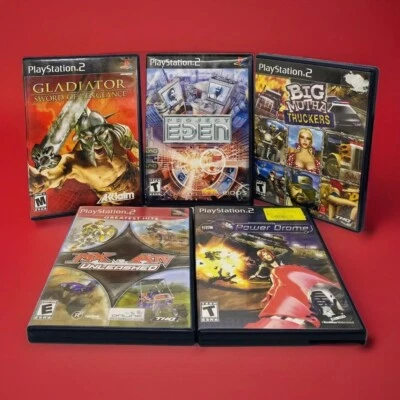 Lote de 5 juegos PS2 con manuales Gladiator, Project Eden, Big Mutha Truckers, MX vs ATV Foto 1 de 4