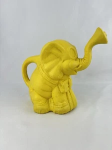 Vintage OHIO ART Yellow Plastic Blow Mold Elephant Watering Can 9" Made in USA - Picture 1 of 9