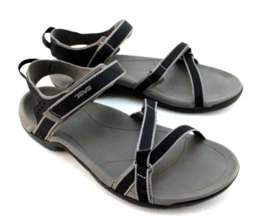 Nuevas sandalias deportivas para mujer TEVA Terra talla 9,5 negras/grises impermeables precio de venta sugerido por el fabricante 85 USD Foto 1 de 4