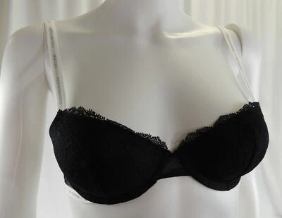 Calvin Klein bra, bralett, lace, black, logo straps, size 30C - Image 1 of 2