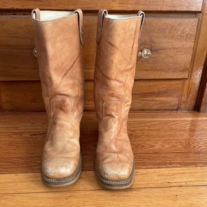 Vintage Texas Campus Boots Leather Pull On Western M63 Womens Size 8D - Picture 1 of 14