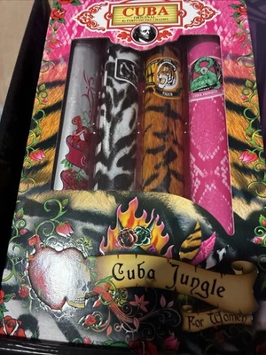 Cuba Pack 4 Jungle Para Mujer 4x 1.17 Fl Oz/35ml, Nuevo Sin Abrir Foto 1 de 3