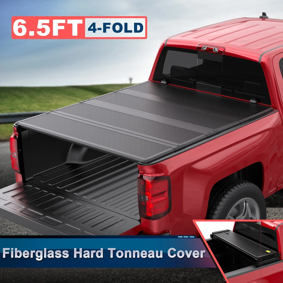 6.5FT FRP Hard Truck Tonneau Bed Cover For 1988-02 Chevy GMC C/K 1500 2500 3500 - Imagem 1 de 4