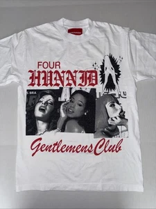 Four hunnid Gentlemen’s Club White Tshirt Size M NWOT - Picture 1 of 6