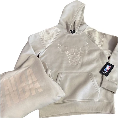 1-NBA & 1 Chicago Bulls Hoodie sweatshirts  Tan Monochrome Lot Of 2 Womans 10-12 — 第 1/4 张图片