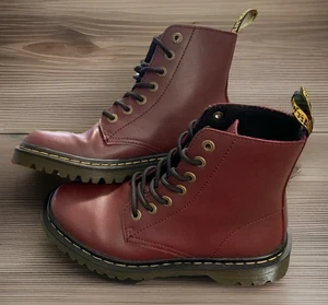 Doc Martens Luana Women’s Size 6 Combat Boot Maroon T Lamper Leather- 7 Eye- - Picture 1 of 16