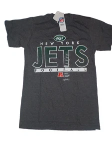 T-shirt morbida nuova con etichette New York Jets NFL Football taglia small grigio/verde anello filato - Foto 1 di 4