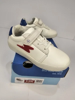 NEW Stride Rite Sneakers Child's Size 9 1/2 Wide White Navy/Red Kalin Athletic  - Image 1 of 4