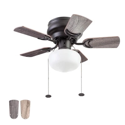 Hero, 28 Inch Traditional Flush Mount Indoor LED Ceiling Fan with Light, Pull Ch - Image 1 of 4