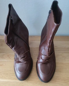 Stiefelette, Gr. 40, braun, Absatz 8,5 cm, Leder, Marke ChilLany - Bild 1 von 6