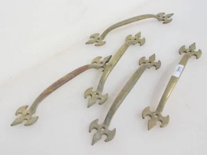 Vintage Brass Door Handle Shop Pull Pub Old Gothic Reclaim 7.5" - £10each - Picture 1 of 9