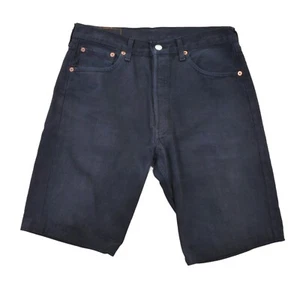 LEVI'S 501 Vintage Black Denim Shorts M 33 LEVIS Red Tab Button Fly Festival - Picture 1 of 9