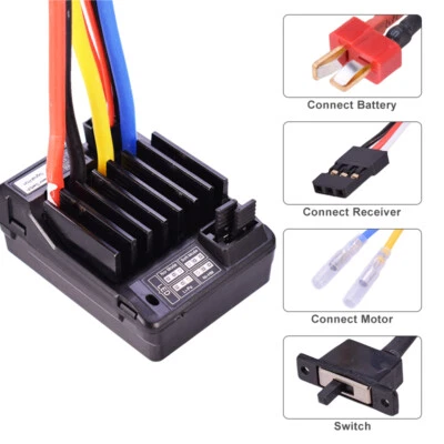 AX-D60A 60A Brushed ESC Waterproof Speed Controller for 1/10 RC Car Truck Boat - Image 1 of 4
