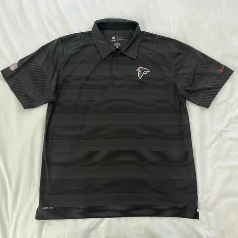 Nike Dri-Fit NFL Atlanta Falcons Black On Field Apparel Polo Shirt Mens XL Cover