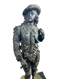 Antique 19th Century Don Juan Cast Metal Spelter Sculpture 19” Tall Circa 1890 - Picture 1 of 24