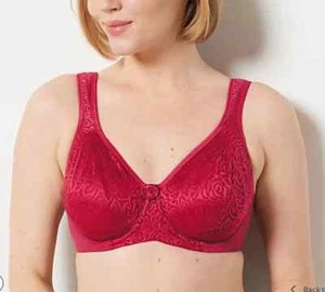 Breezies Wild Rose Seamless Underwire Support Bra Red, 38DD A260366 - Picture 1 of 4