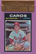 1971 Topps Ted Simmons #117 HOF RC St Louis Cardinals Rookie BVG 8 DEAD CENTERED