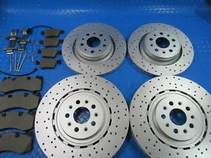 Maserati Levante S front rear brake pads and rotors drilled TopEuro #7355 - Picture 1 of 11