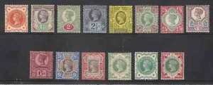 GB 1887 sg197-214 Jubilee Set Of 14 Both 1/- Mounted Mint See Photos/Description - Picture 1 of 4