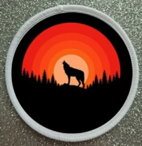 Insignia de parche de sublimación estilo lobo solitario de 3" para motociclista de hierro/costura - Imagen 1 de 1