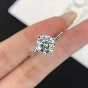 2 Ct Round Cut VS1/F Solitaire Lab Grown Diamond Engagement Ring 14K Yellow Gold - Picture 1 of 3