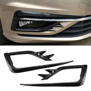 Vorne StoßstangeNebel Licht Abdeckung für VW Golf MK7.5 2017 18 2019 Kohlefaser - Bild 1 von 4