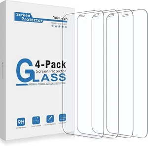 Yootech Tempered Glass Screen Protector for IPhone 12/12 Pro  (4-Pack) - Picture 1 of 10