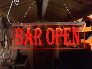 light up Bar open garden bar pub garden mancave Led Bar sign remote control - Picture 1 of 7