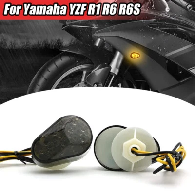 For 2002-08 Yamaha YZF R3 R1 R6 10mm Turn Signal Flush Mount LED Indicator Light - Image 1 of 4