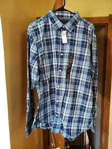 Banana Republic Slim Fit Long Sleeve Shirt Size XL Blue Plaid New W/Tags 59.99 - Picture 1 of 5