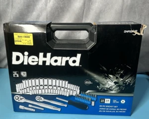 DieHard 1/4" and 3/8" Drive Ratchet Socket Set, SAE & Metric, 80-Piece, 72 Tooth - Picture 1 of 2