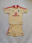 Vintage Benfica 2004 Third Kit Shirt And Shorts Full Gold Size Large