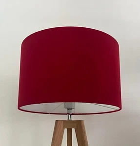 Paralume paralume a batteria in velluto rosso brillante - Foto 1 di 22