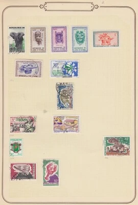 IVORY COAST 15 (INCLUDING #15 WITH SOFT BEND) MINT AND USED HINGED STAMPS - Image 1 of 2