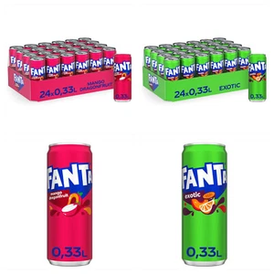 Fanta Mango & Dragonfruit 24er Pack & Fanta Exotic 24er Pack Doppelpack 48 Stück - Bild 1 von 11