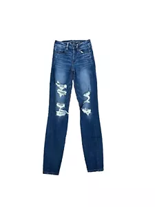 American Eagle Womens Jeans Size 2 Long Hi Rise Jegging Distressed Next Level - Picture 1 of 11