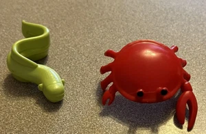 lot rare vtg Octonauts toy RED CRAB FIGURE & Green EEL Figure Replacement - Picture 1 of 6