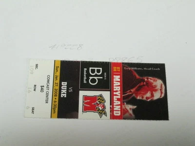 Jan 27, 2008 Maryland vs Duke Baskeball Ticket 2 - Image 1 of 2