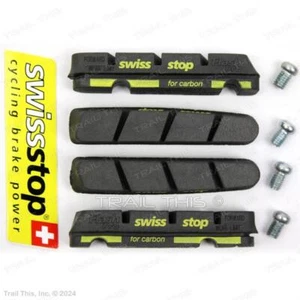 SwissStop Flash Pro Black Prince Carbon Rim Brake Pads 4-Pads Fits Shimano/SRAM - Picture 1 of 3