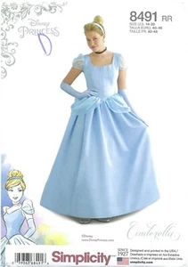 Simplicity 8491 Disney Princess Cinderella Dress & Headpiece Sz 14-20 UNCUT OOP - Picture 1 of 5